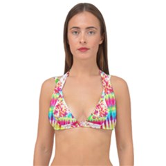 Pattern Decorated Schoolbus Tie Dye Double Strap Halter Bikini Top by Amaryn4rt