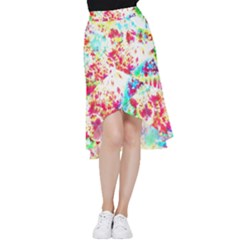 Pattern Decorated Schoolbus Tie Dye Frill Hi Low Chiffon Skirt by Amaryn4rt