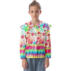 Pattern Decorated Schoolbus Tie Dye Kids  Peter Pan Collar Blouse by Amaryn4rt