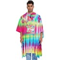 Pattern Decorated Schoolbus Tie Dye Men s Hooded Rain Ponchos View1