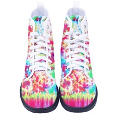 Pattern Decorated Schoolbus Tie Dye Women s High-top Canvas Sneakers by Amaryn4rt