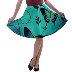 Texture Butterflies Background A-line Skater Skirt by Amaryn4rt