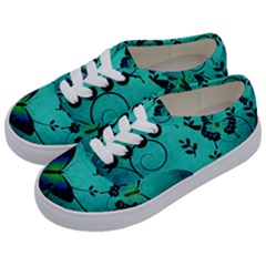 Texture Butterflies Background Kids  Classic Low Top Sneakers by Amaryn4rt