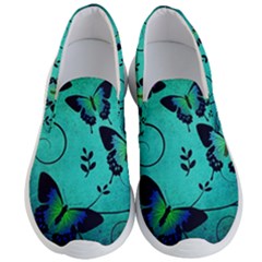 Texture Butterflies Background Men s Lightweight Slip Ons by Amaryn4rt