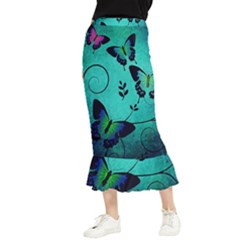 Texture Butterflies Background Maxi Fishtail Chiffon Skirt by Amaryn4rt