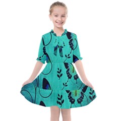 Texture Butterflies Background Kids  All Frills Chiffon Dress by Amaryn4rt