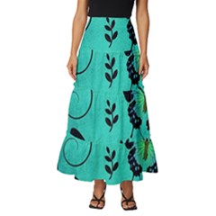 Texture Butterflies Background Tiered Ruffle Maxi Skirt by Amaryn4rt