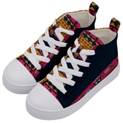 Pattern Ornaments Africa Safari Summer Graphic Kids  Mid-top Canvas Sneakers by Amaryn4rt