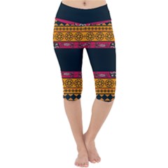 Pattern Ornaments Africa Safari Summer Graphic Lightweight Velour Cropped Yoga Leggings by Amaryn4rt