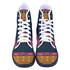 Pattern Ornaments Africa Safari Summer Graphic Men s High-top Canvas Sneakers by Amaryn4rt