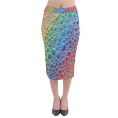 Bubbles Rainbow Colourful Colors Velvet Midi Pencil Skirt by Amaryn4rt