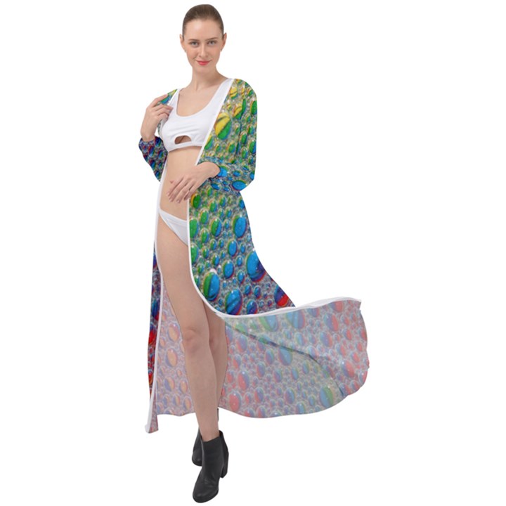 Bubbles Rainbow Colourful Colors Maxi Chiffon Beach Wrap