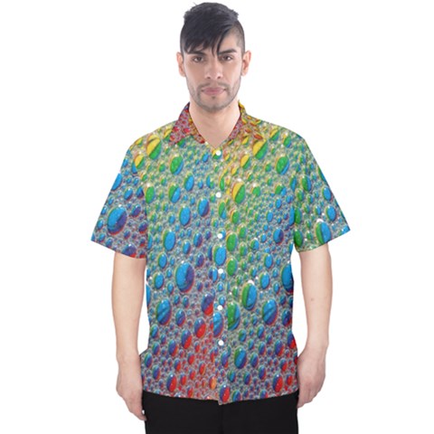 Bubbles Rainbow Colourful Colors Men s Hawaii Shirt by Amaryn4rt