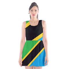 Flag Of Tanzania Scoop Neck Skater Dress by Amaryn4rt