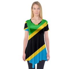 Flag Of Tanzania Short Sleeve Tunic  by Amaryn4rt