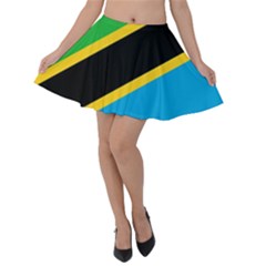 Flag Of Tanzania Velvet Skater Skirt by Amaryn4rt