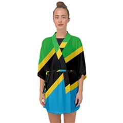 Flag Of Tanzania Half Sleeve Chiffon Kimono by Amaryn4rt