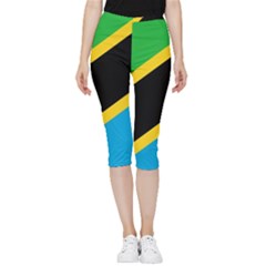 Flag Of Tanzania Inside Out Lightweight Velour Capri Leggings  by Amaryn4rt