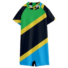 Flag Of Tanzania Kids  Boyleg Half Suit Swimwear