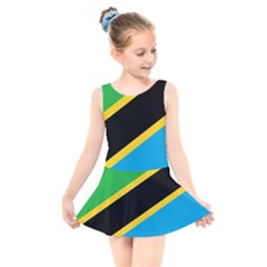 Flag Of Tanzania Kids  Skater Dress Swimsuit by Amaryn4rt