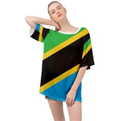 Flag Of Tanzania Oversized Chiffon Top by Amaryn4rt