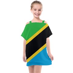 Flag Of Tanzania Kids  One Piece Chiffon Dress by Amaryn4rt