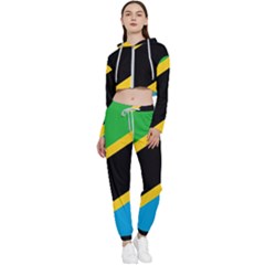 Flag Of Tanzania Cropped Zip Up Lounge Set by Amaryn4rt