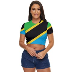 Flag Of Tanzania Side Button Cropped Tee by Amaryn4rt