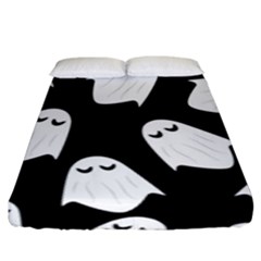 Ghost Halloween Pattern Fitted Sheet (king Size) by Amaryn4rt