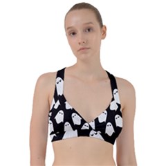 Ghost Halloween Pattern Sweetheart Sports Bra by Amaryn4rt