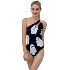 Ghost Halloween Pattern To One Side Swimsuit by Amaryn4rt