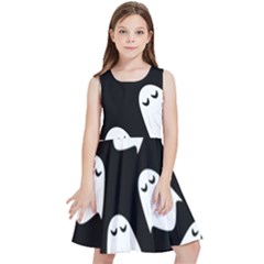 Ghost Halloween Pattern Kids  Skater Dress by Amaryn4rt