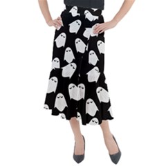 Ghost Halloween Pattern Midi Mermaid Skirt by Amaryn4rt