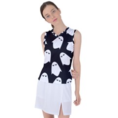 Ghost Halloween Pattern Women s Sleeveless Sports Top by Amaryn4rt