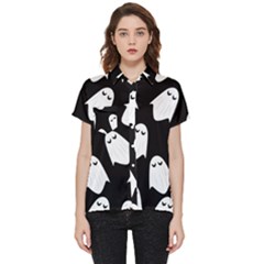 Ghost Halloween Pattern Short Sleeve Pocket Shirt by Amaryn4rt