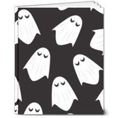 Ghost Halloween Pattern 8  X 10  Hardcover Notebook by Amaryn4rt