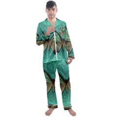 Butterfly Background Vintage Old Grunge Men s Long Sleeve Satin Pajamas Set by Amaryn4rt