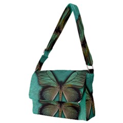 Butterfly Background Vintage Old Grunge Full Print Messenger Bag (m) by Amaryn4rt