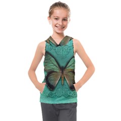 Butterfly Background Vintage Old Grunge Kids  Sleeveless Hoodie by Amaryn4rt