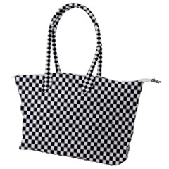 Black And White Checkerboard Background Board Checker Canvas Shoulder Bag by Amaryn4rt