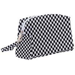 Black And White Checkerboard Background Board Checker Wristlet Pouch Bag (large) by Amaryn4rt