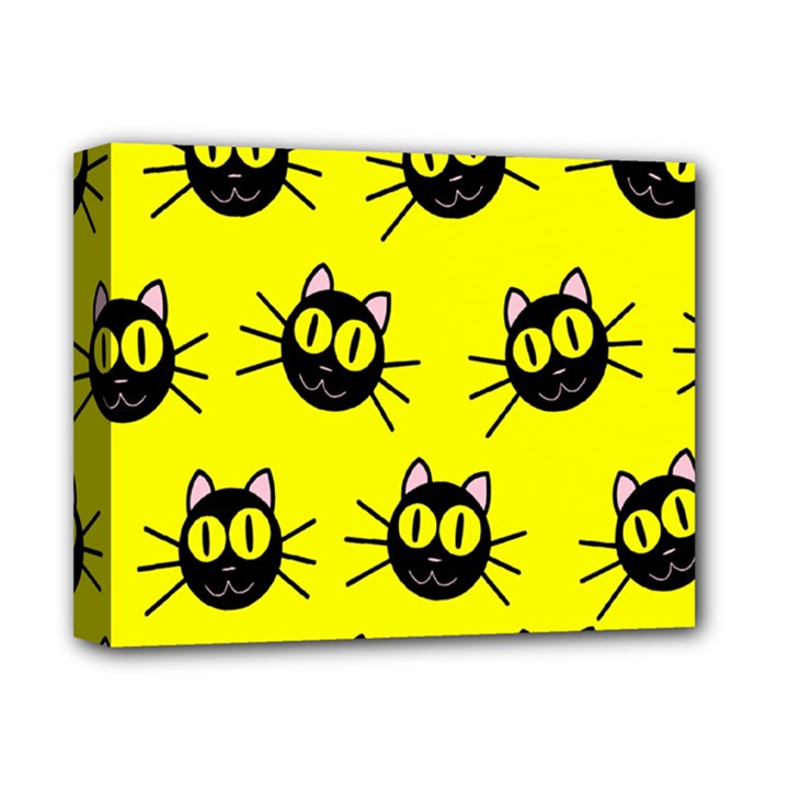 Cats Heads Pattern Design Deluxe Canvas 14  x 11  (Stretched)