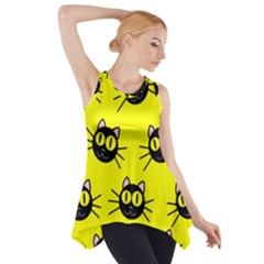 Cats Heads Pattern Design Side Drop Tank Tunic by Amaryn4rt