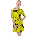 Cats Heads Pattern Design Belted Shirt Dress View1