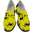 Cats Heads Pattern Design Women s Chunky Heel Loafers View1