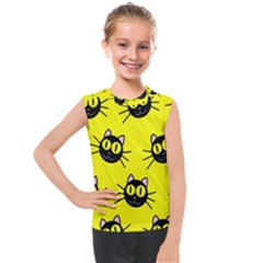 Cats Heads Pattern Design Kids  Mesh Tank Top by Amaryn4rt