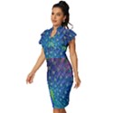 Amazing Peacock Vintage Frill Sleeve V-Neck Bodycon Dress View2