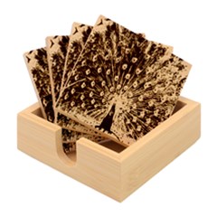 Amazing Peacock Bamboo Coaster Set