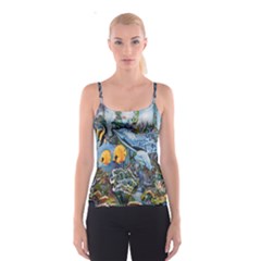 Colorful Aquatic Life Wall Mural Spaghetti Strap Top by Simbadda