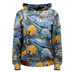 Colorful Aquatic Life Wall Mural Women s Pullover Hoodie by Simbadda